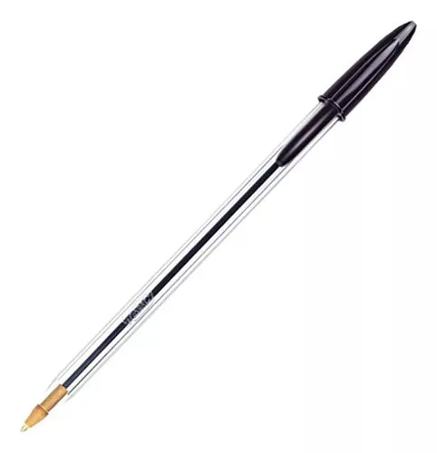 Caneta Bic Preta Cristal Esferográfica Clássica Dura Mais